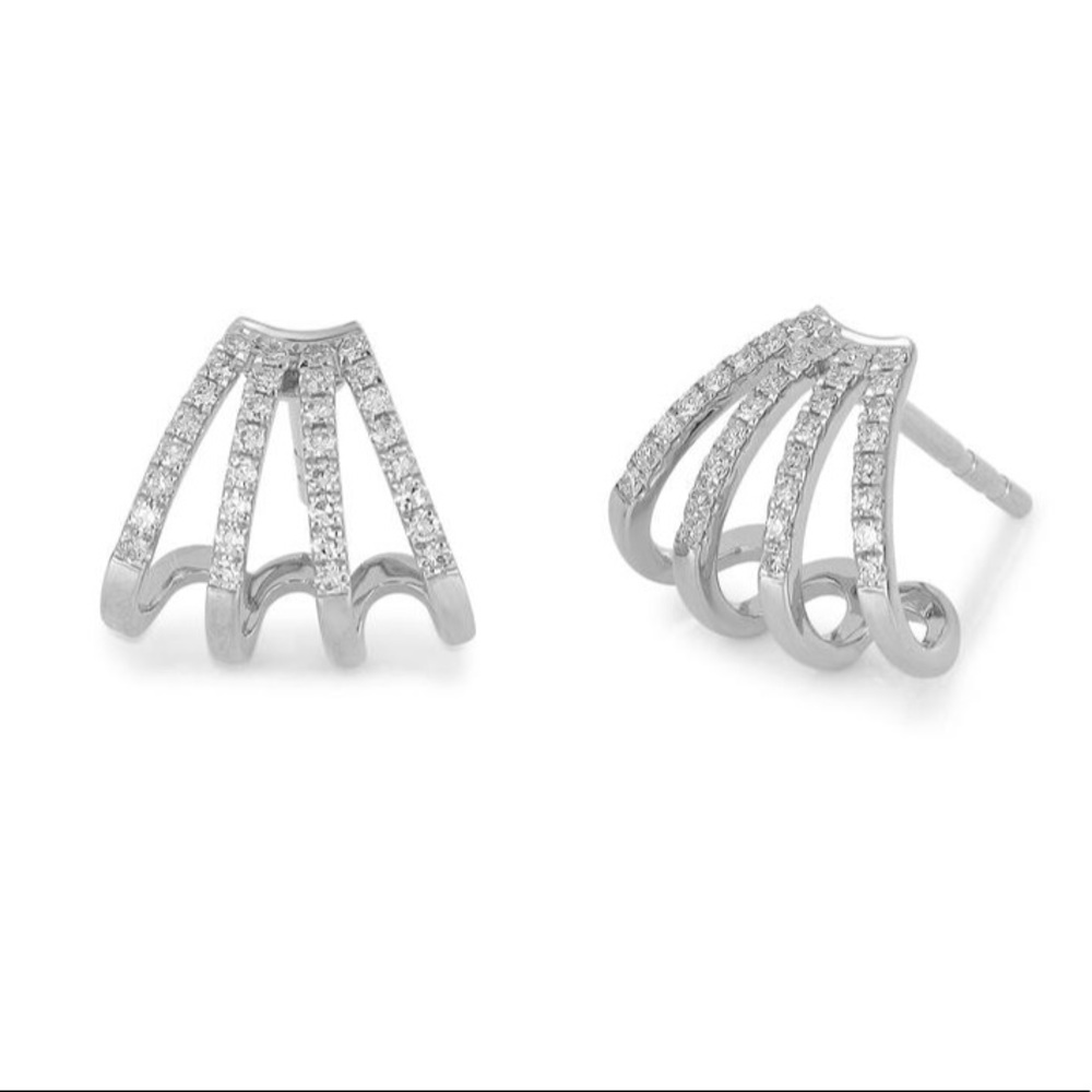 EF Collection diamond multi huggie earrings